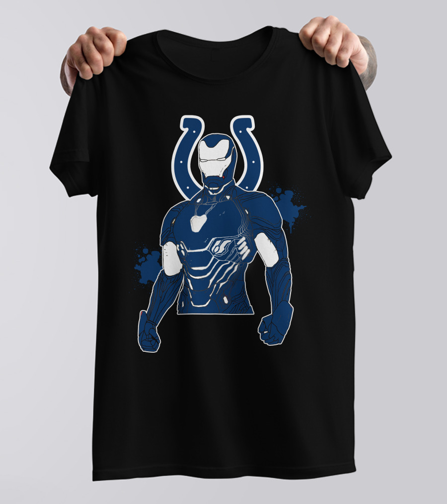 Iron Man Colts Mashup Nfl Character Crossover T-Shirt