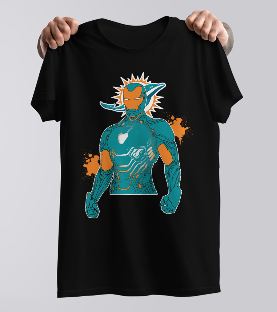 Miami Dolphins Iron Man Crossover T-Shirt