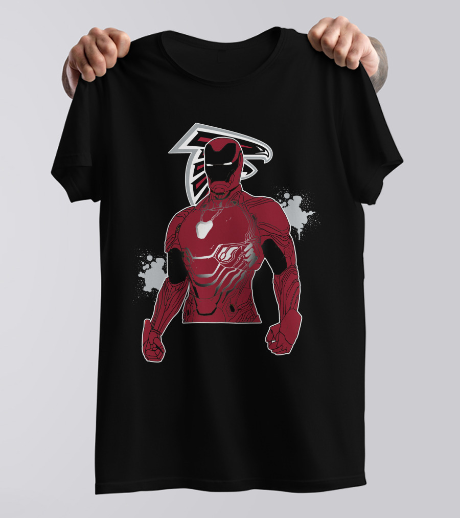 Iron Man Marvel Atlanta Falcons Nfl Crossover T-Shirt