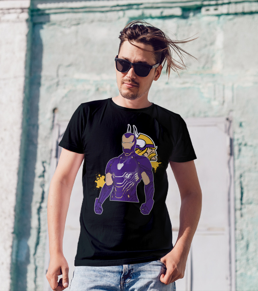 Iron Man Minnesota Vikings Crossover Fusion T-Shirt