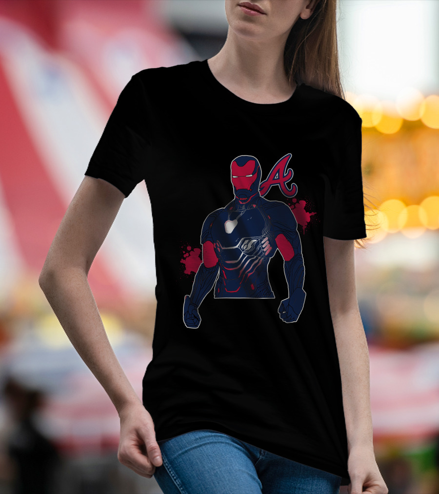 Iron Man Braves Collaboration Featuring Iconic Armor And Baseball T-Shirt