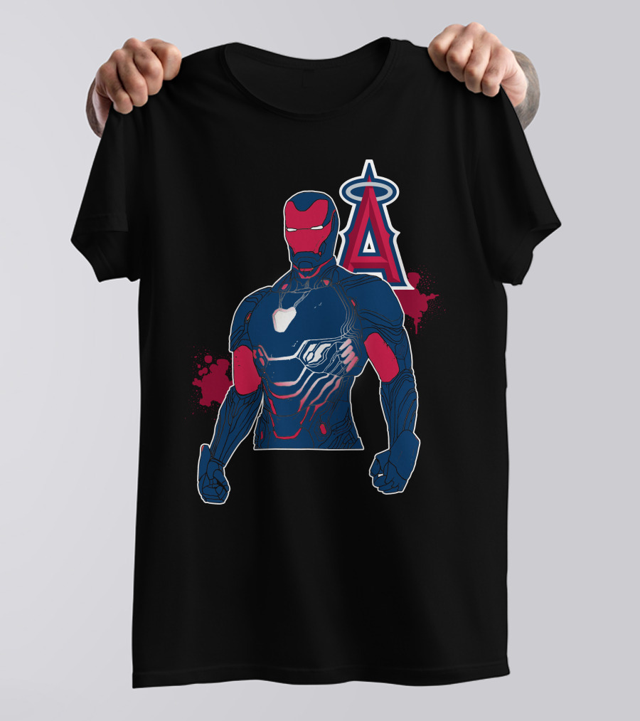 Iron Man Suit With Los Angeles Angels Halo T-Shirt