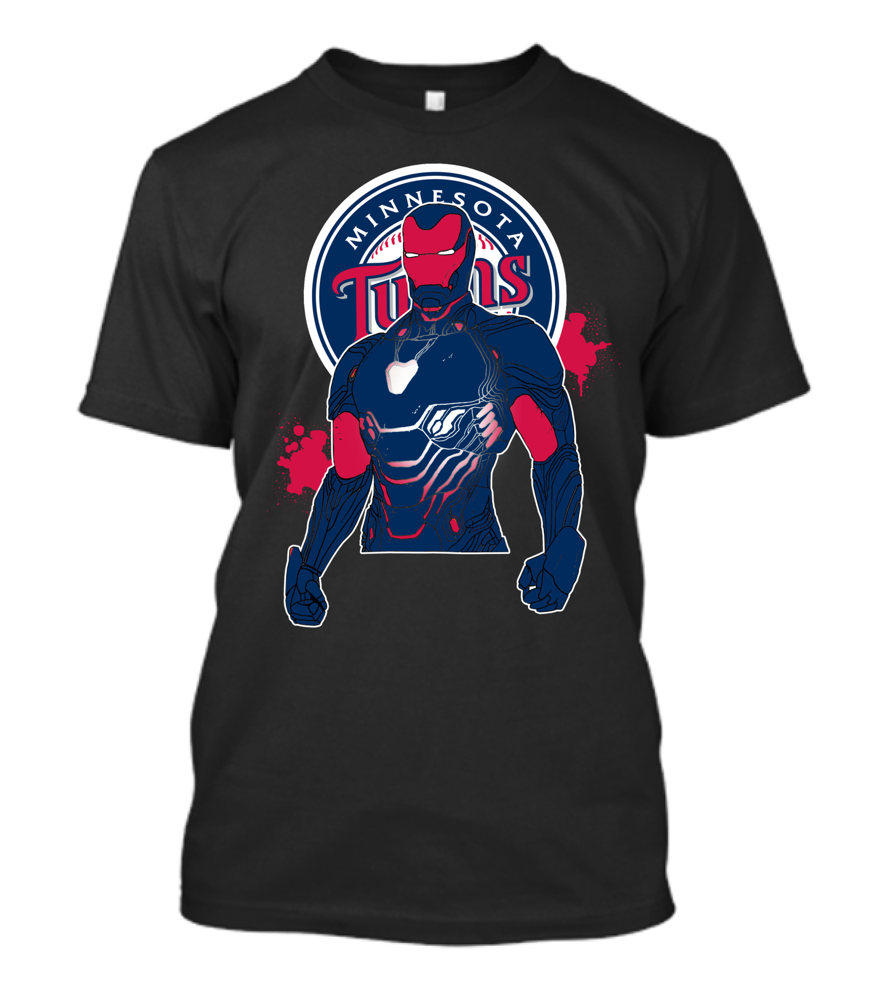 Iron Man Minnesota Twins Collaboration Cross-Over T-Shirt