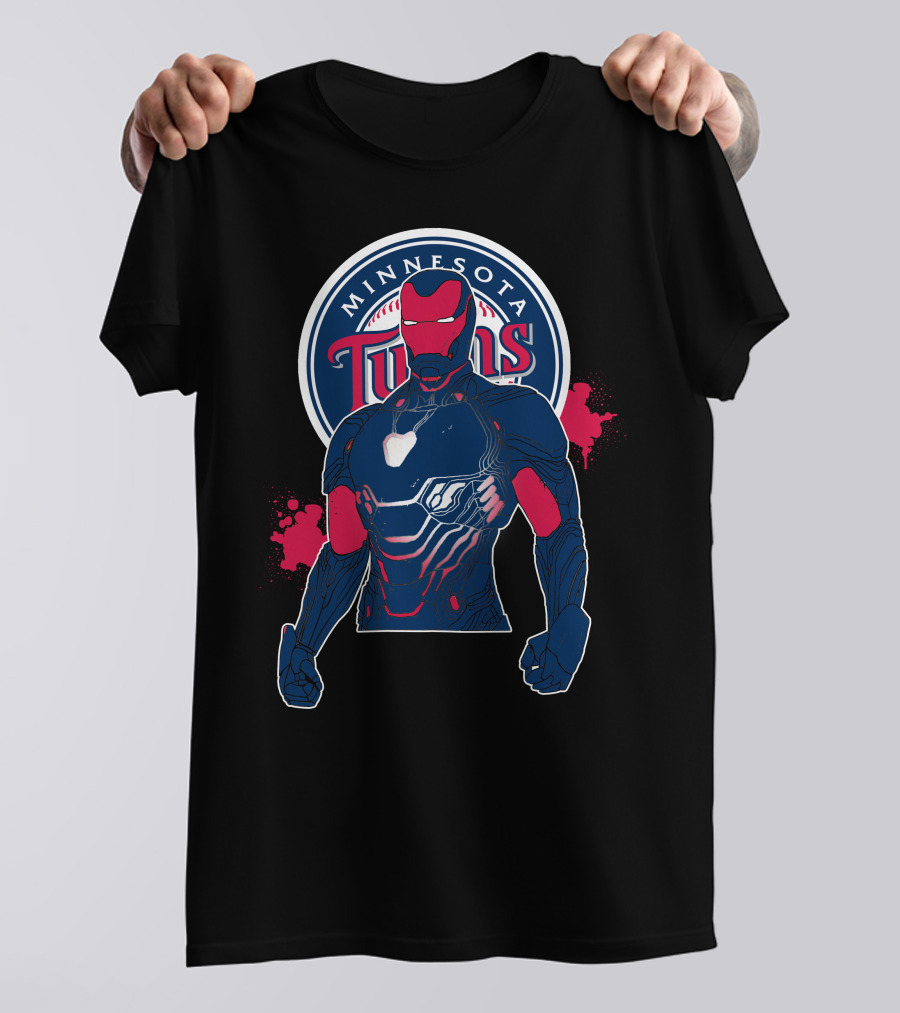 Iron Man Minnesota Twins Collaboration Cross-Over T-Shirt