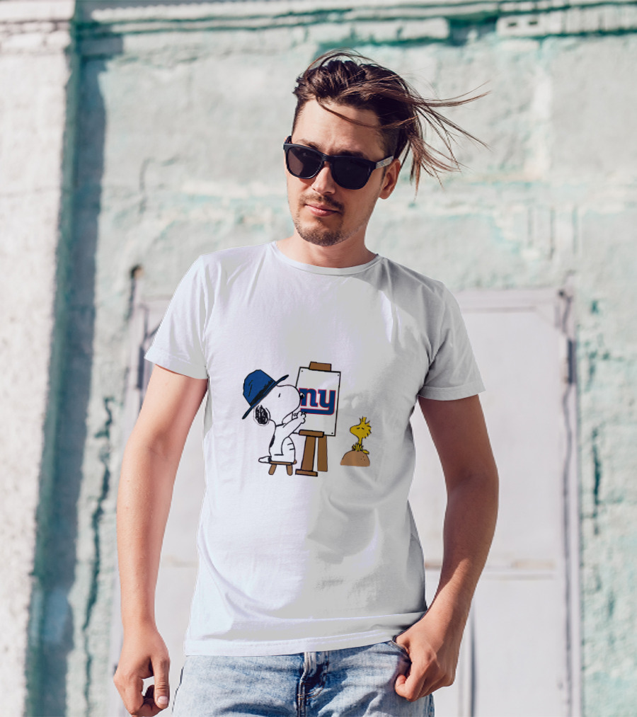 New York Giants Snoopy Painting Woodstock T-Shirt
