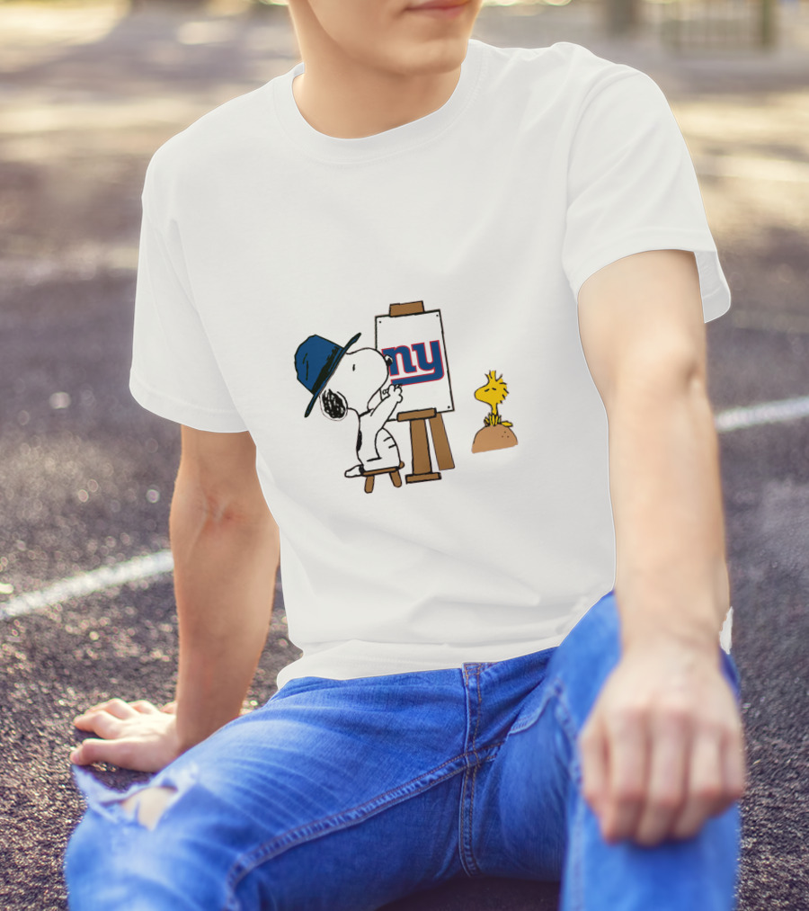 New York Giants Snoopy Painting Woodstock T-Shirt