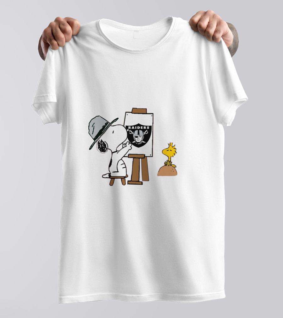 Raiders Painting Snoopy And Woodstock T-Shirt