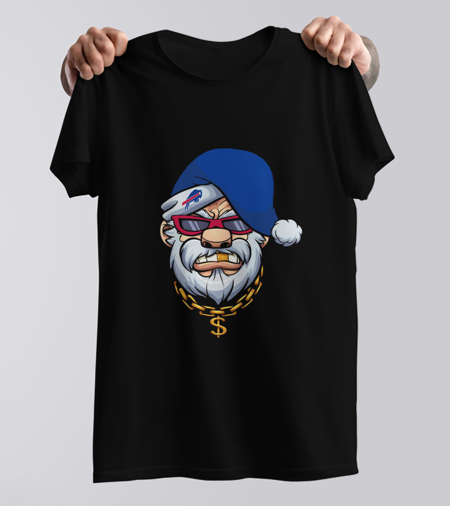 Bills Mafia Gangster Santa Dollar Chain T-Shirt