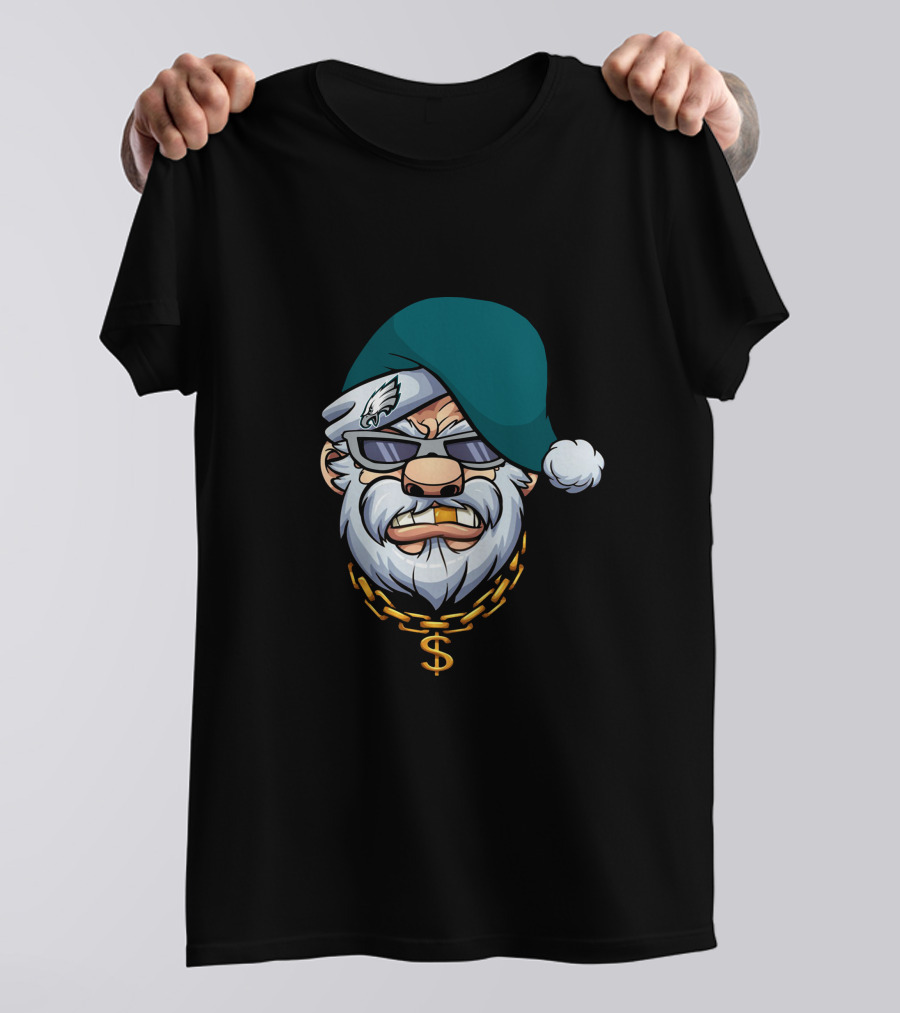 Eagles Gangster Santa Christmas Swag T-Shirt
