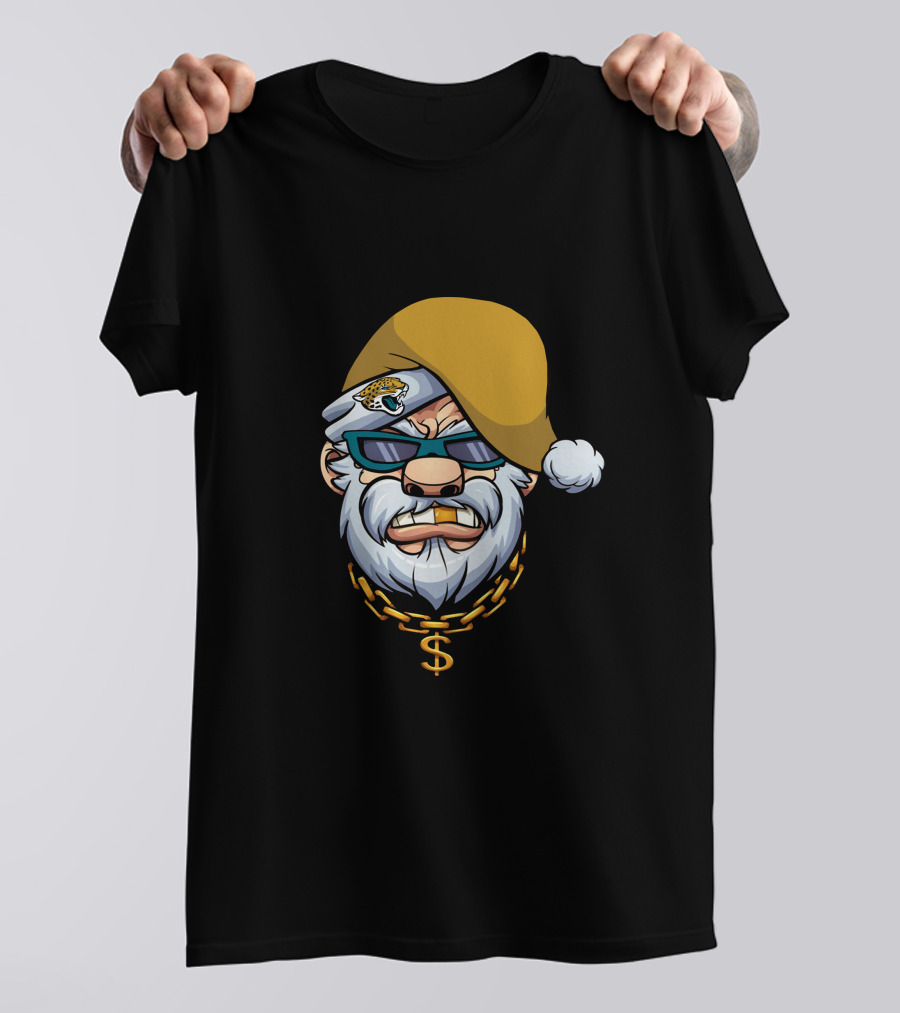 Jaguars Gangster Santa Dollar Sign Chain T-Shirt