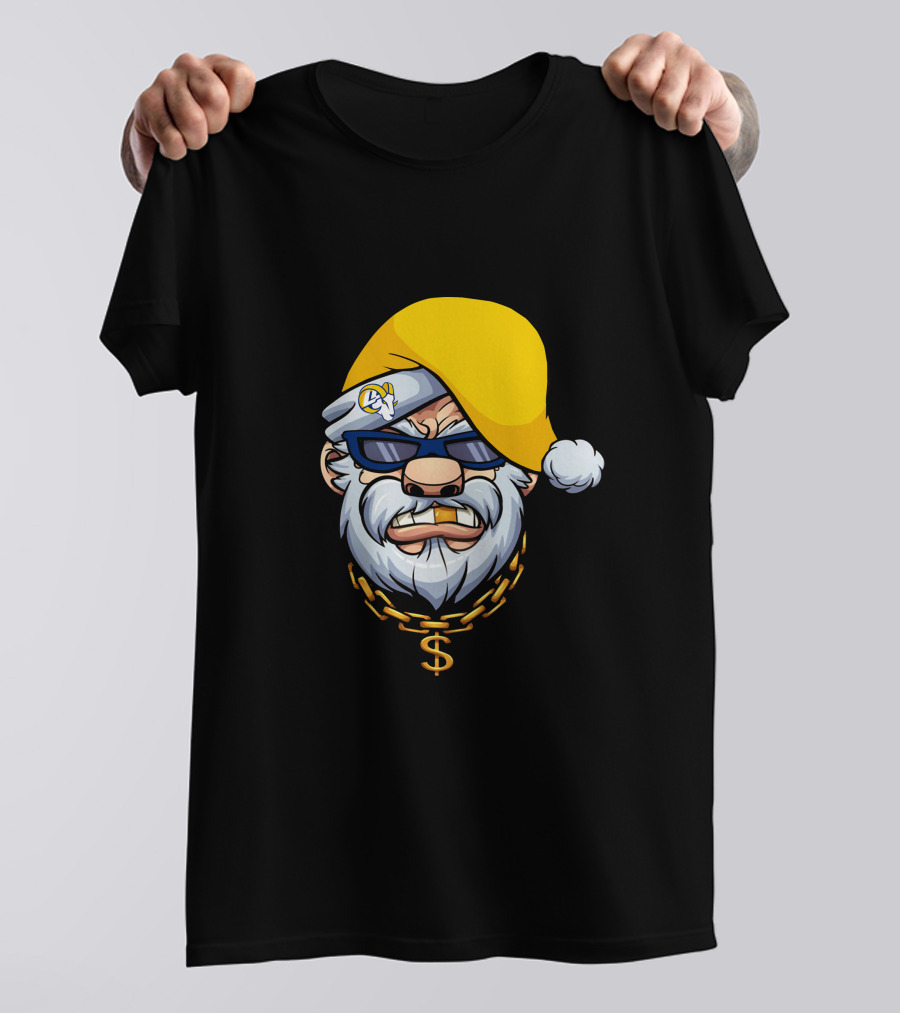 Rams Santa Dollar Chain Gangster Style T-Shirt