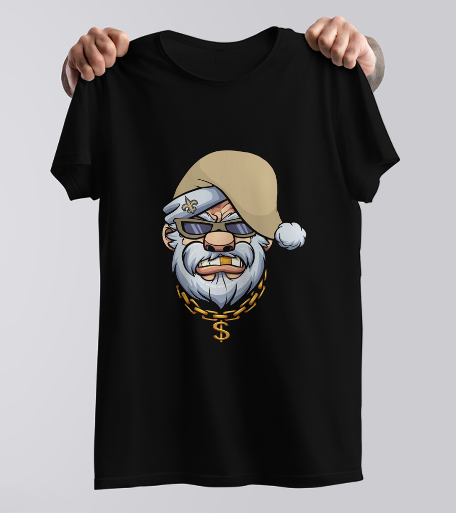 Saints Gangster Santa Fleur De Lis Chain T-Shirt