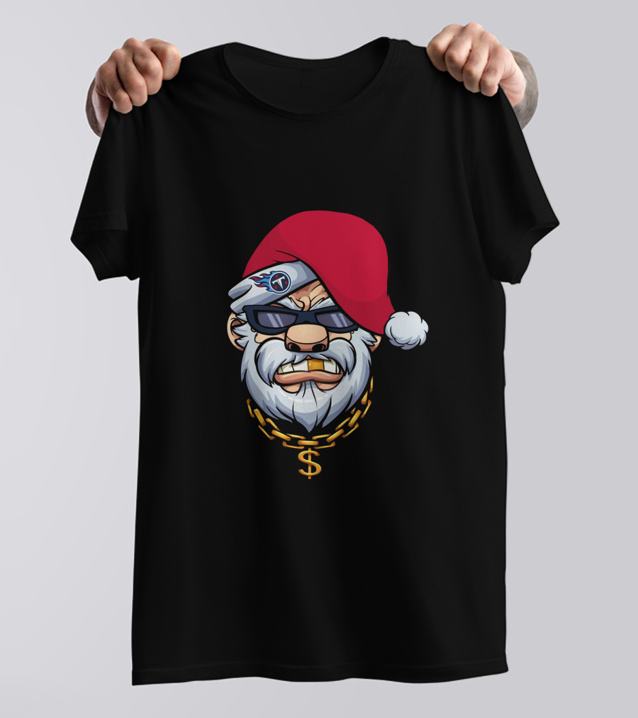 Titans Gangster Santa With Chain And Shades T-Shirt