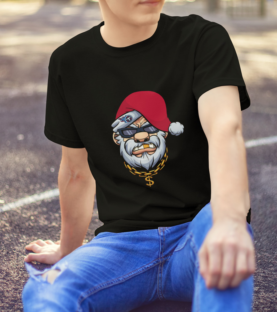 Titans Gangster Santa With Chain And Shades T-Shirt