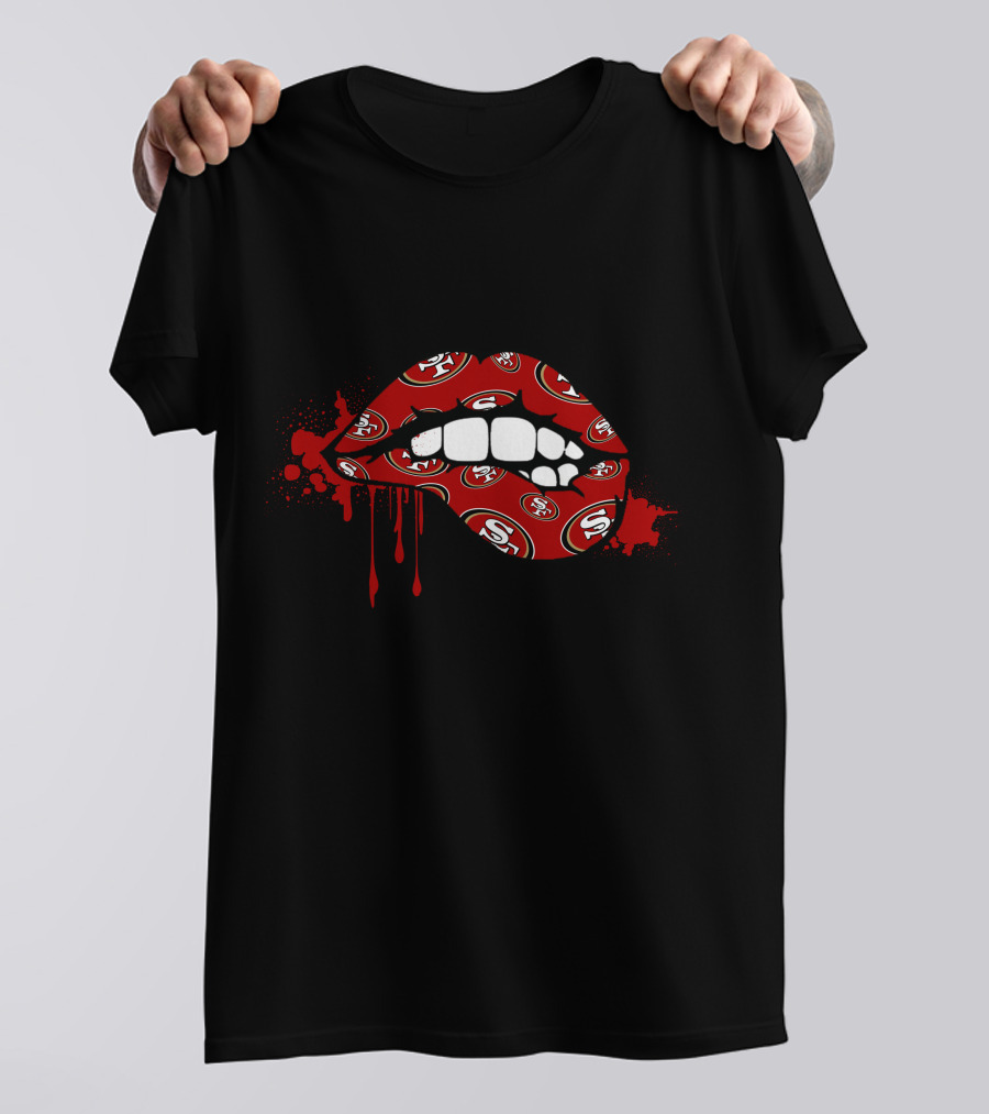 San Francisco 49ers Dripping Lip Logo Theme T-Shirt