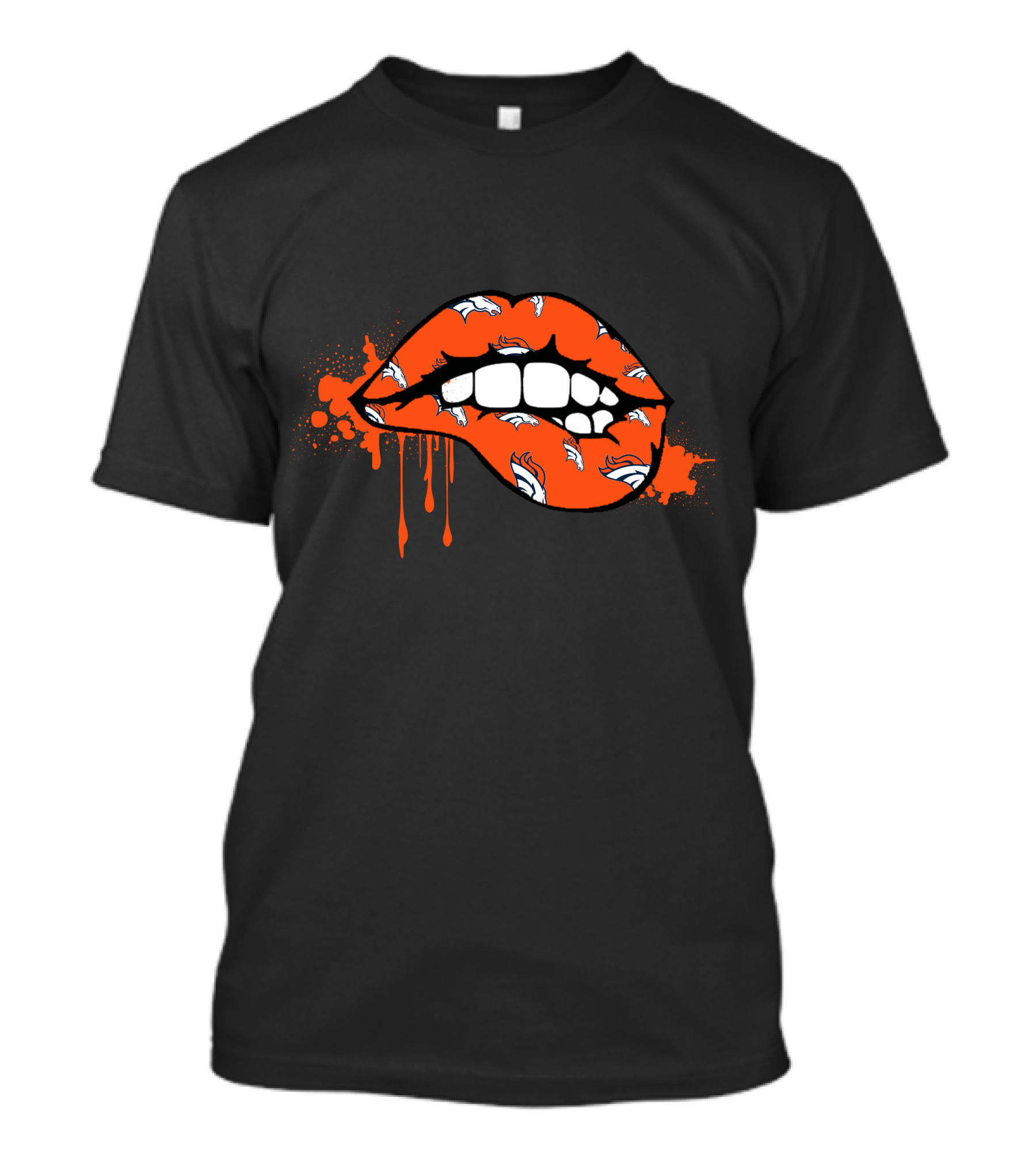 Dripping Lips Denver Broncos Style T-Shirt