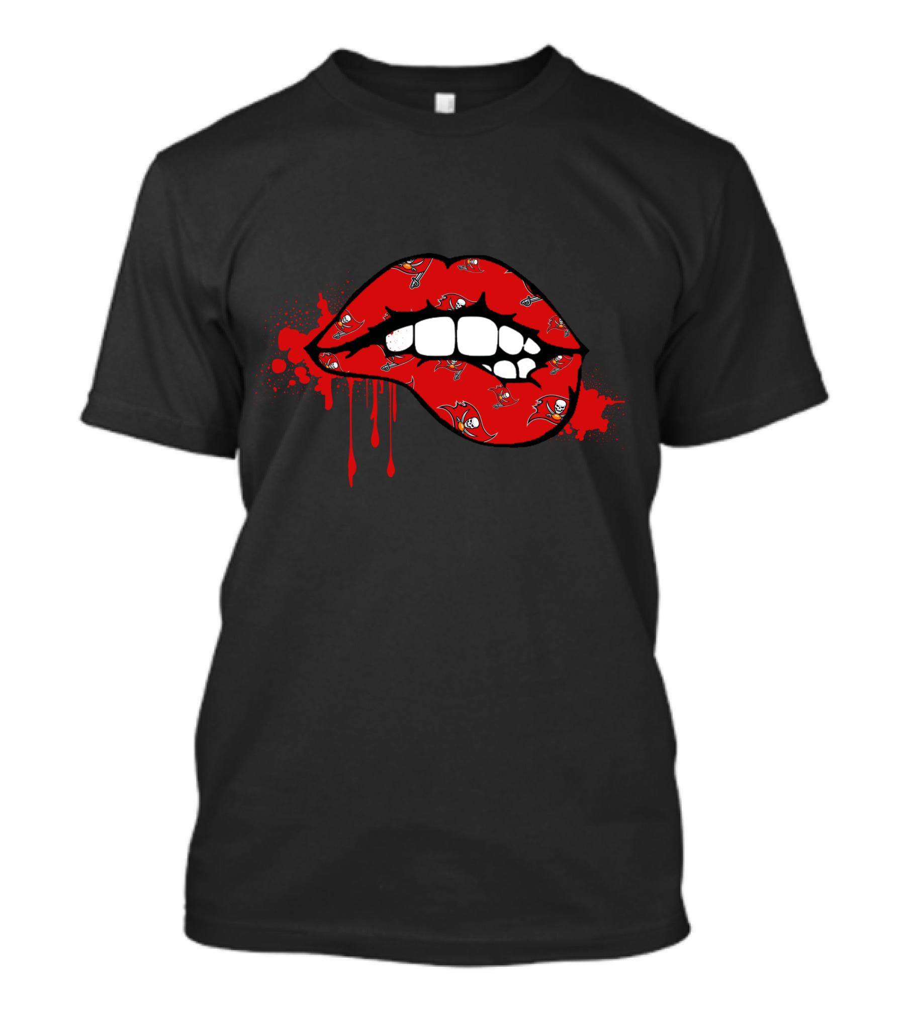 Dripping Lips Buccaneers Logo Red Splatter T-Shirt
