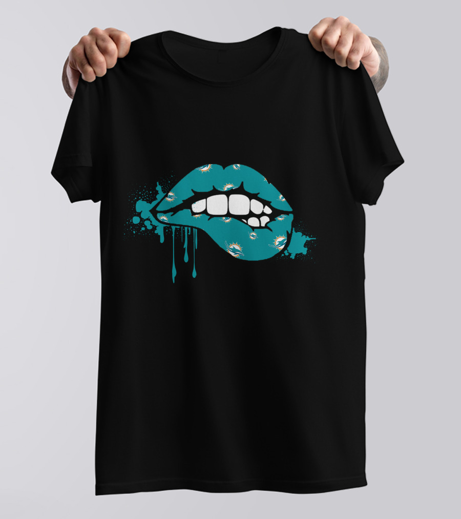 Dripping Lips Miami Dolphins T-Shirt