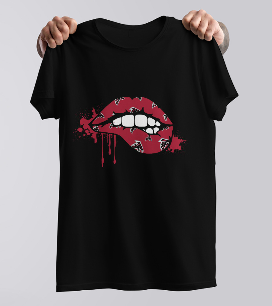 Dripping Lips With Falcons Iconic Red Bite T-Shirt