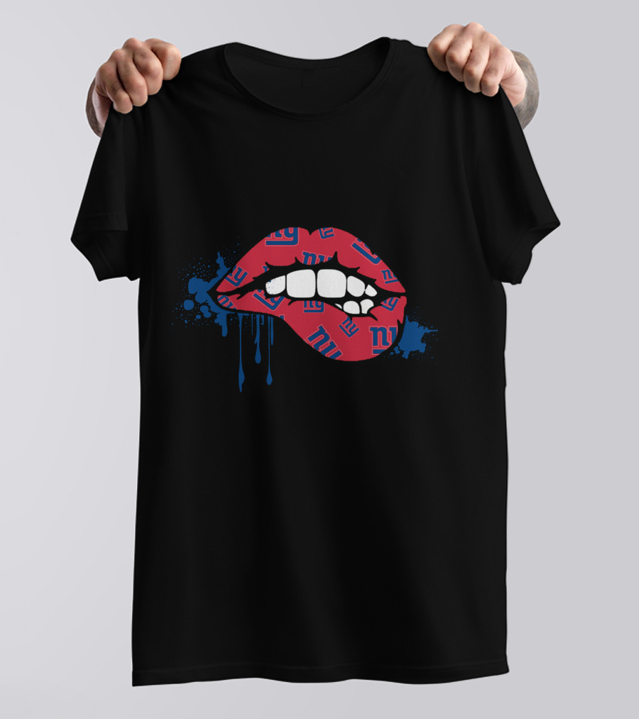 New York Giants Dripping Lips Artwork T-Shirt