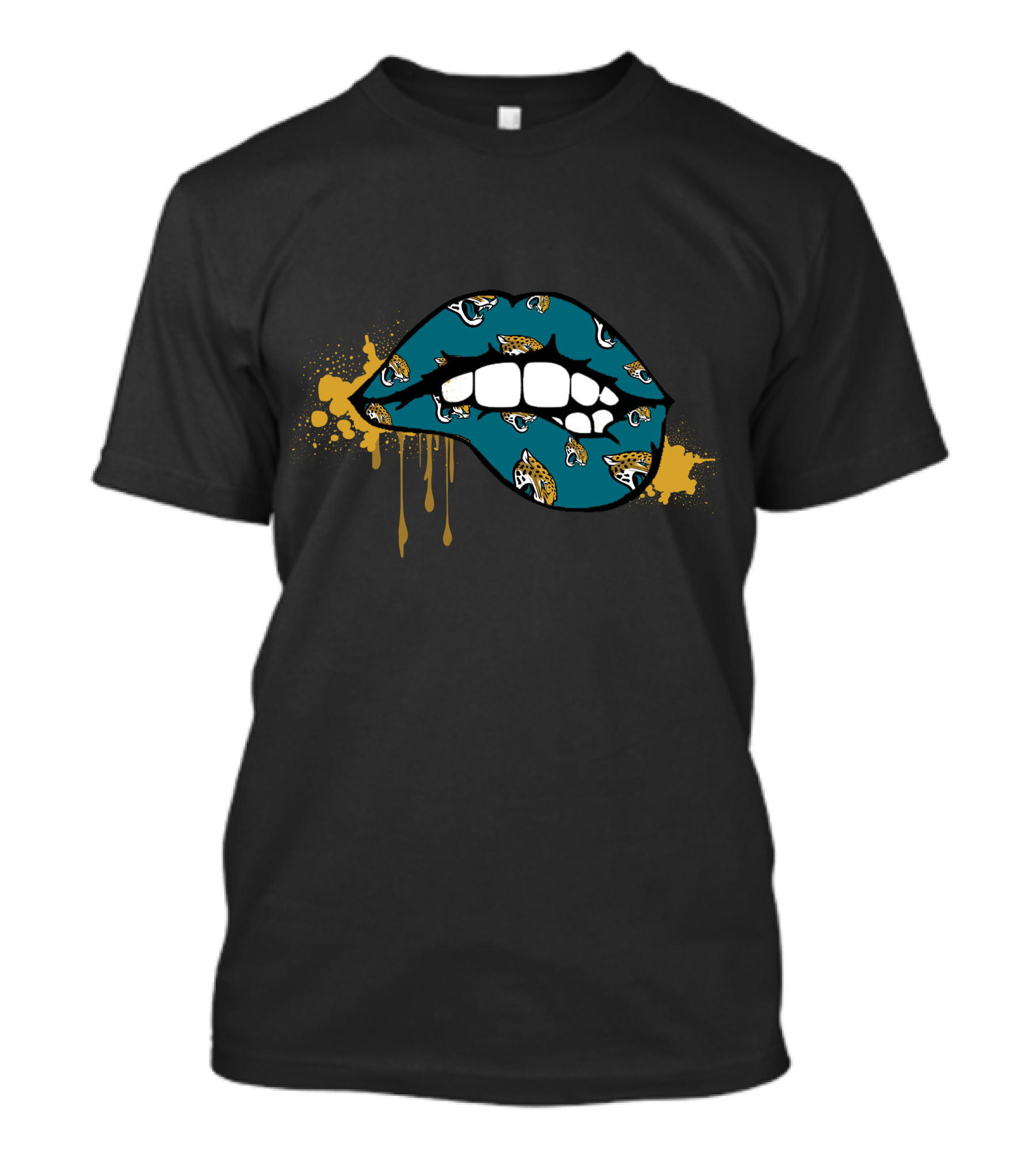 Dripping Lips Teal Gold Jaguars T-Shirt