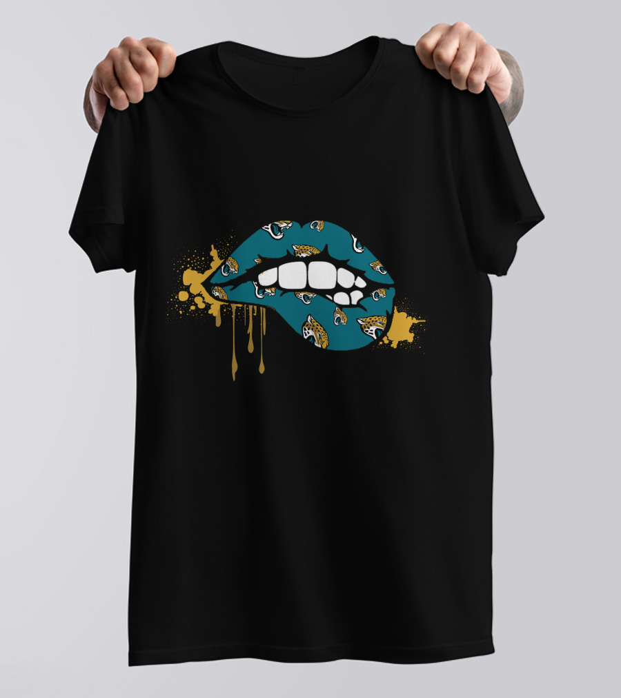 Dripping Lips Teal Gold Jaguars T-Shirt