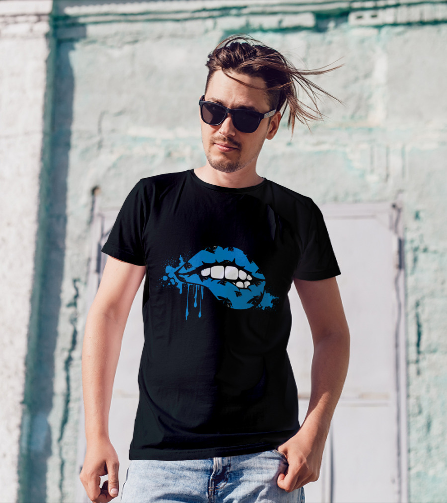 Dripping Lips Carolina Panthers Mouth T-Shirt