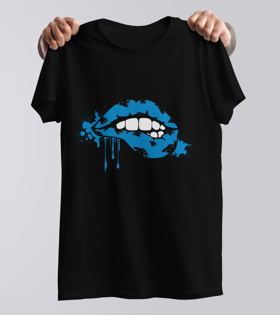 Dripping Lips Carolina Panthers Mouth T-Shirt