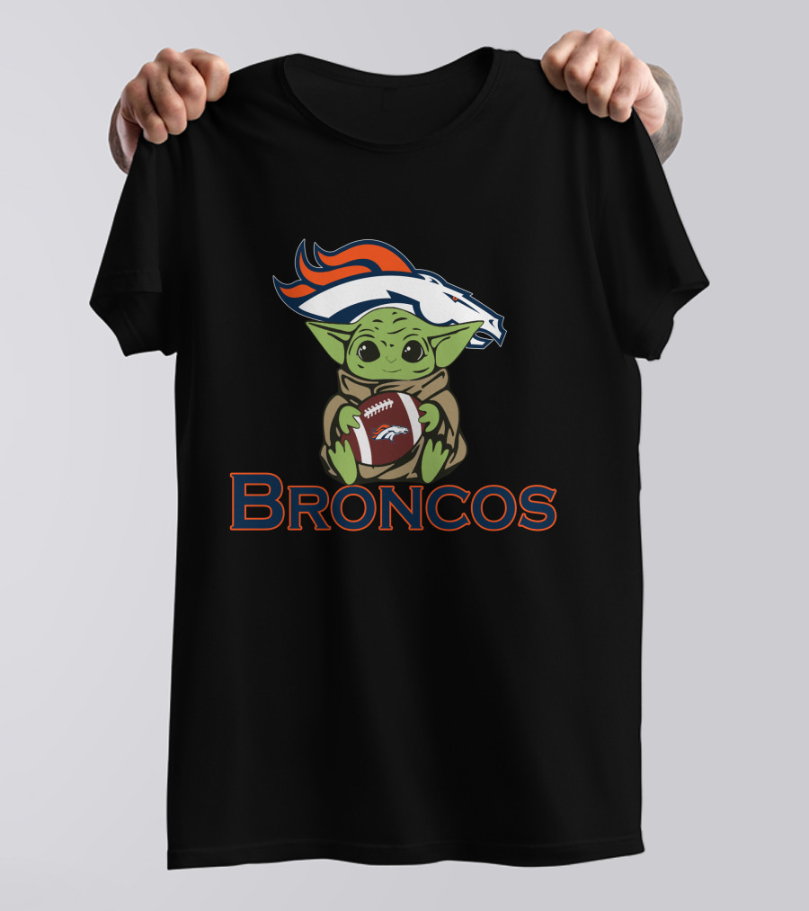 Broncos Baby Yoda Star Wars Football Team T-Shirt