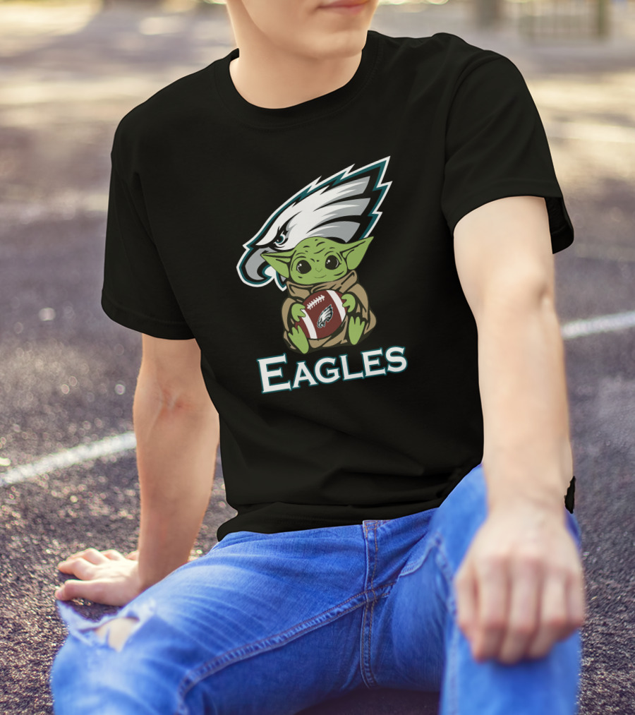 Eagles Baby Yoda Star Wars Football Fan T-Shirt