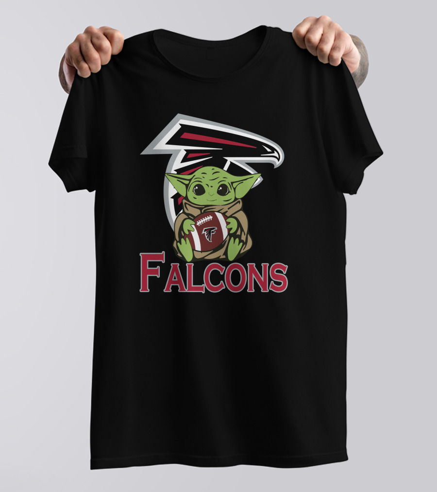 Falcons Baby Yoda Star Wars Football T-Shirt