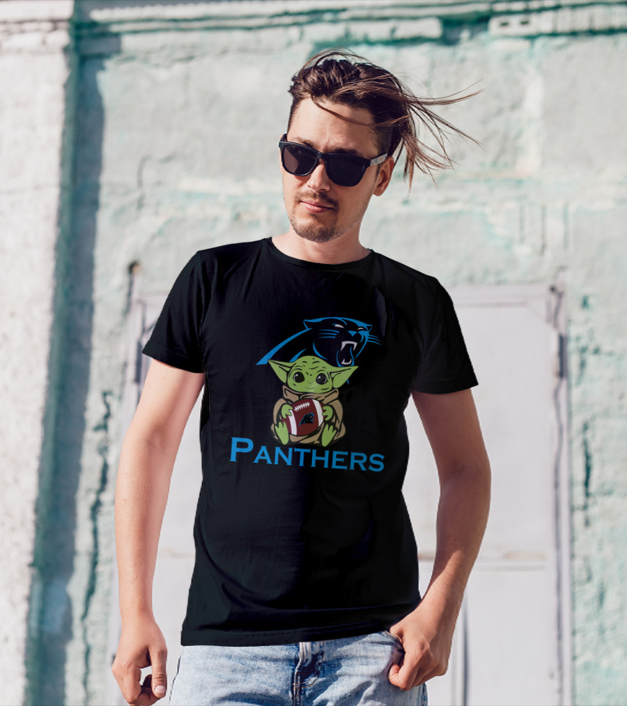 Panthers Baby Yoda Football Star Wars T-Shirt