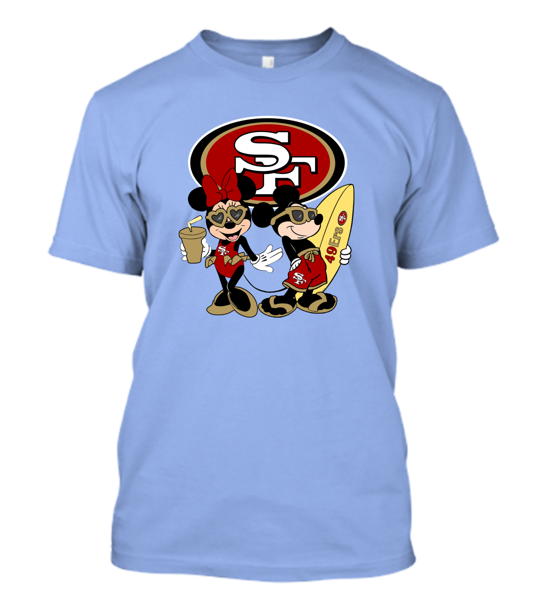49ers Mickey Minnie Surfing Vacation Sf T-Shirt