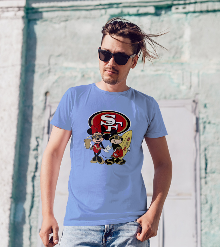 49ers Mickey Minnie Surfing Vacation Sf T-Shirt