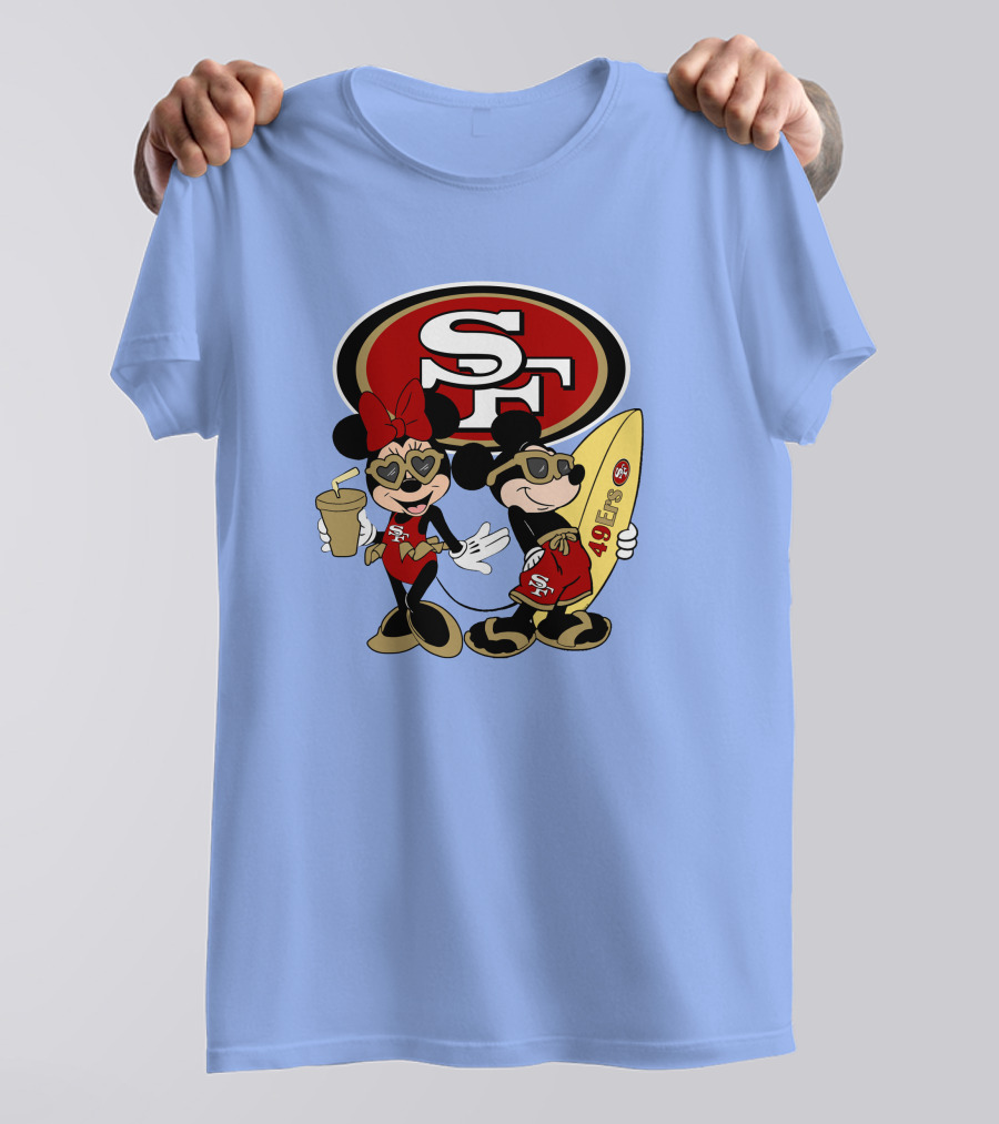 49ers Mickey Minnie Surfing Vacation Sf T-Shirt