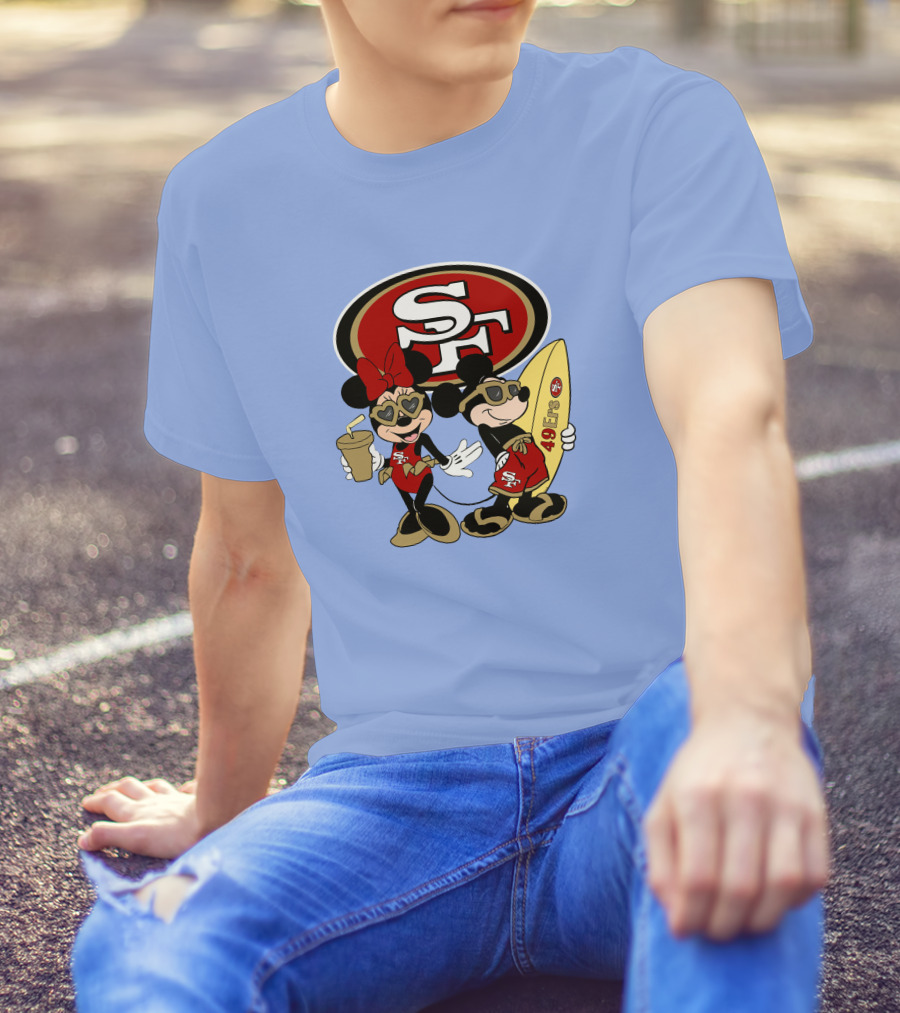 49ers Mickey Minnie Surfing Vacation Sf T-Shirt