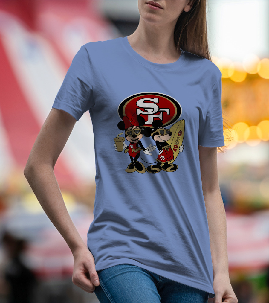 49ers Mickey Minnie Surfing Vacation Sf T-Shirt