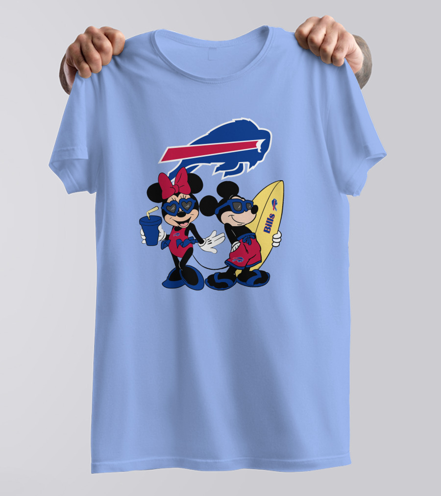 Bills Mickey Minnie Happy Vacation Disney Surf Fun T-Shirt