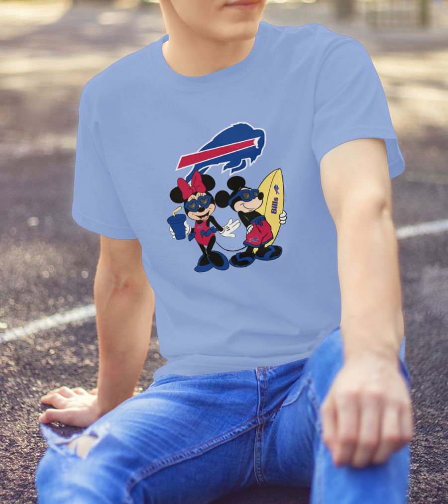 Bills Mickey Minnie Happy Vacation Disney Surf Fun T-Shirt