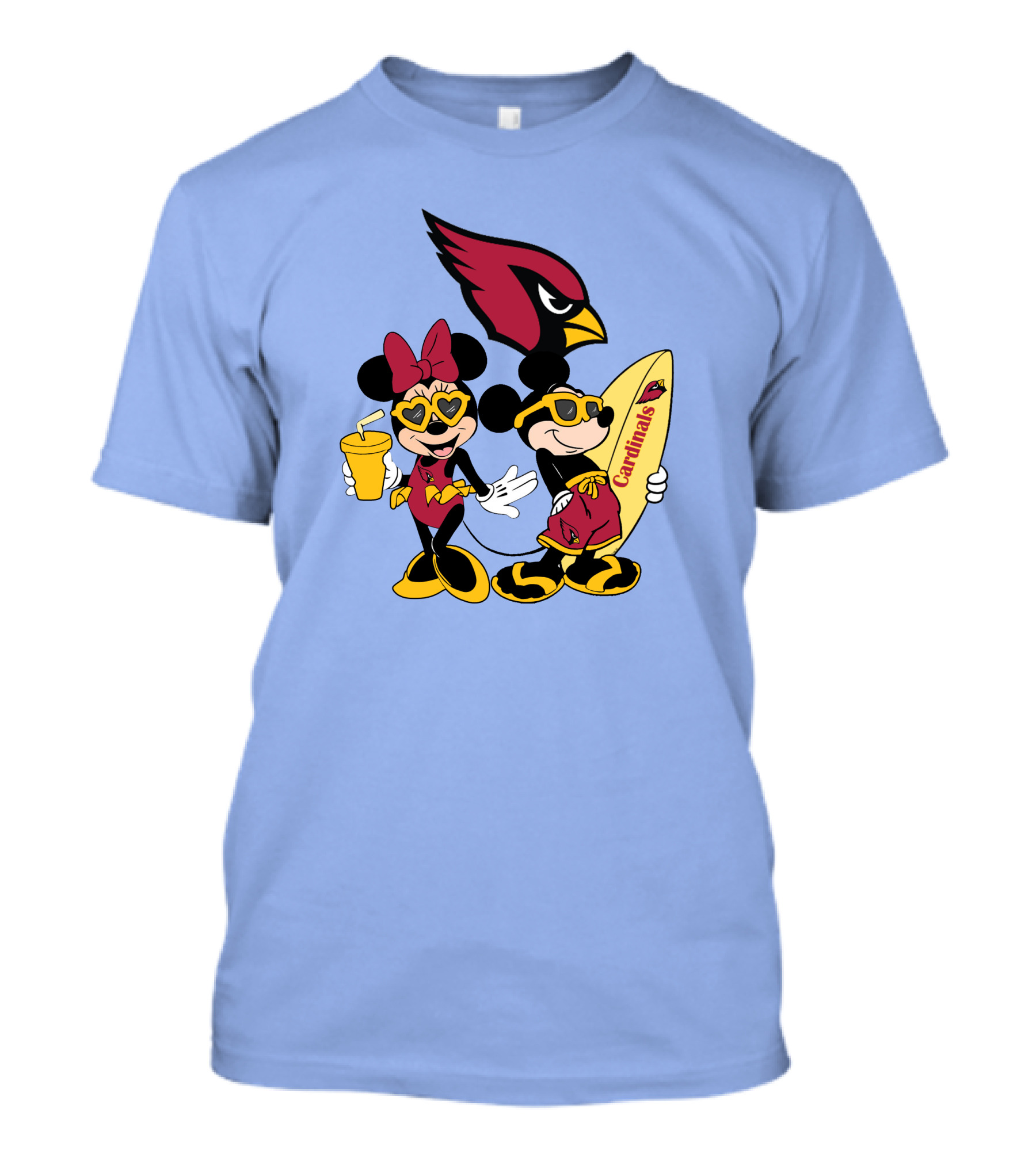 Cardinals Mickey Happy Vacation Surfboarding Fun T-Shirt