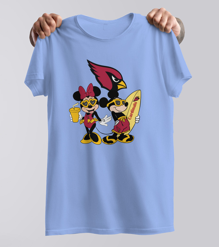 Cardinals Mickey Happy Vacation Surfboarding Fun T-Shirt