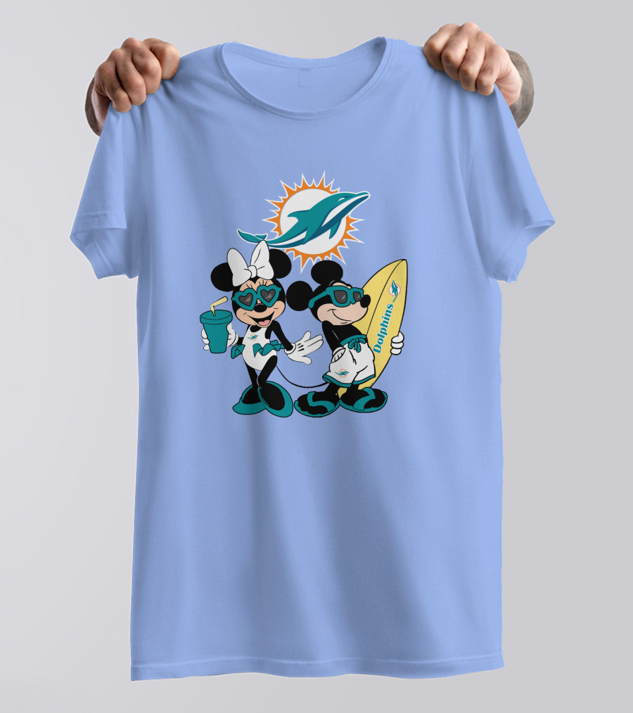Dolphins Mickey Minnie Vacation Miami Surfing Fun T-Shirt