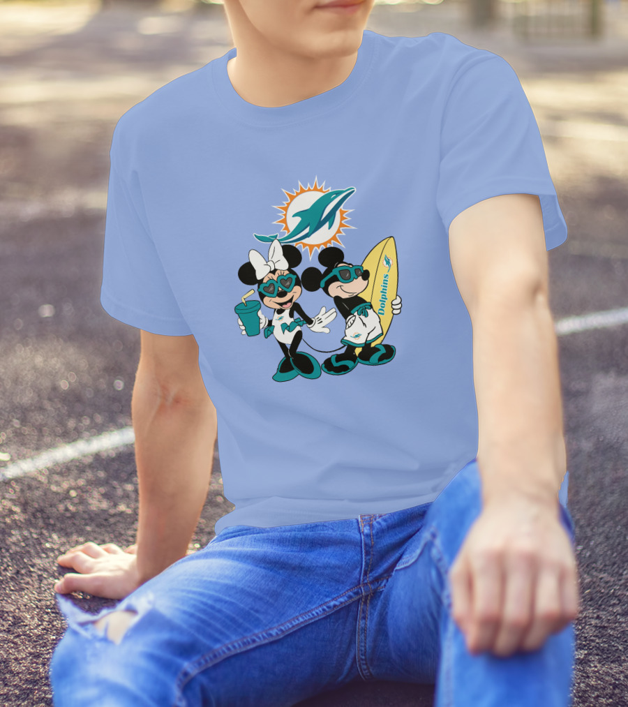 Dolphins Mickey Minnie Vacation Miami Surfing Fun T-Shirt