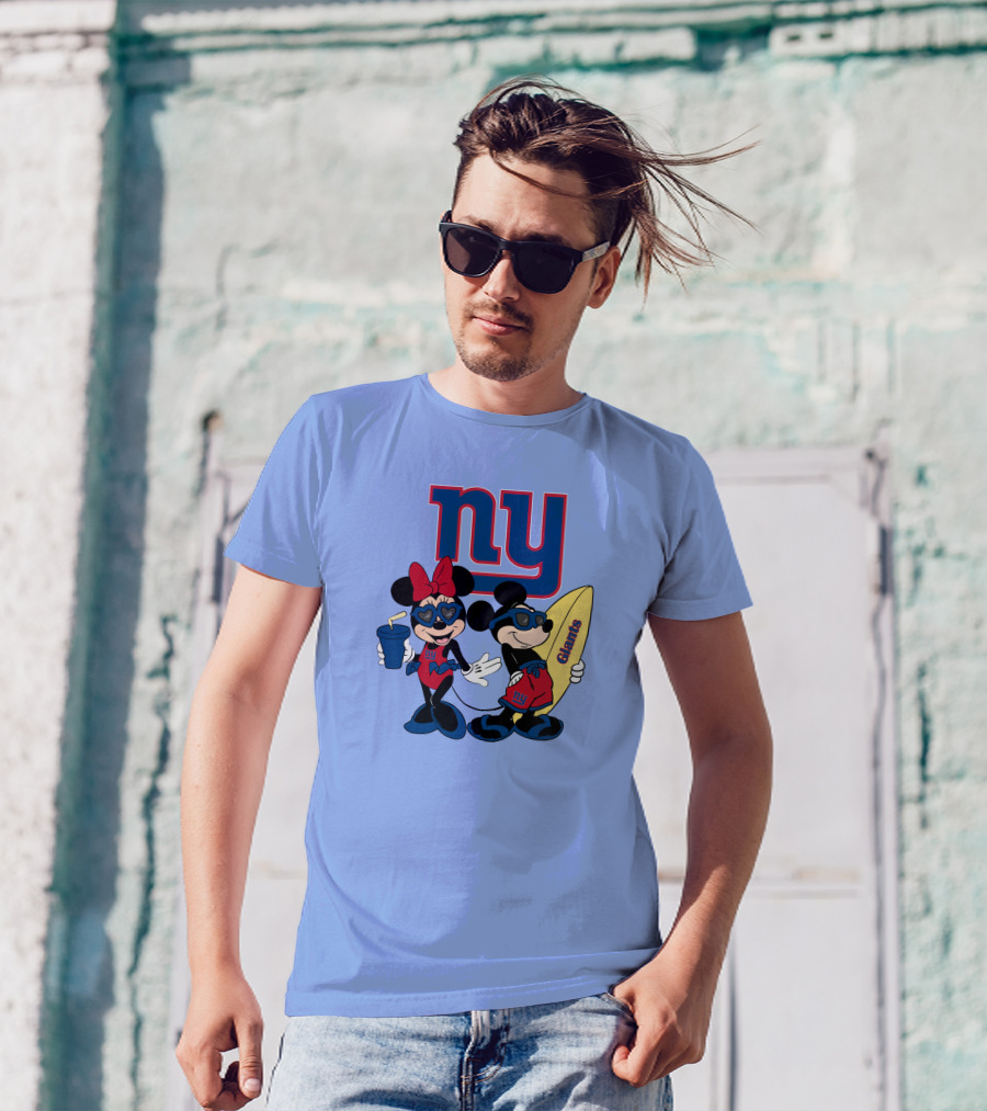 Ny Giants Vacation Mickey Minnie T-Shirt