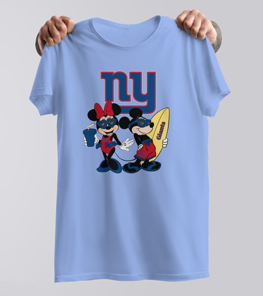 Ny Giants Vacation Mickey Minnie T-Shirt