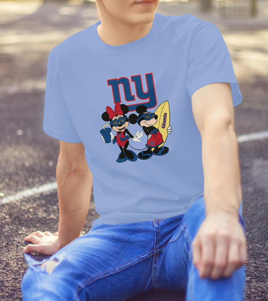 Ny Giants Vacation Mickey Minnie T-Shirt