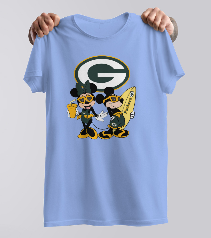 Packers Mickey Minnie Surfing Vacation Fun T-Shirt