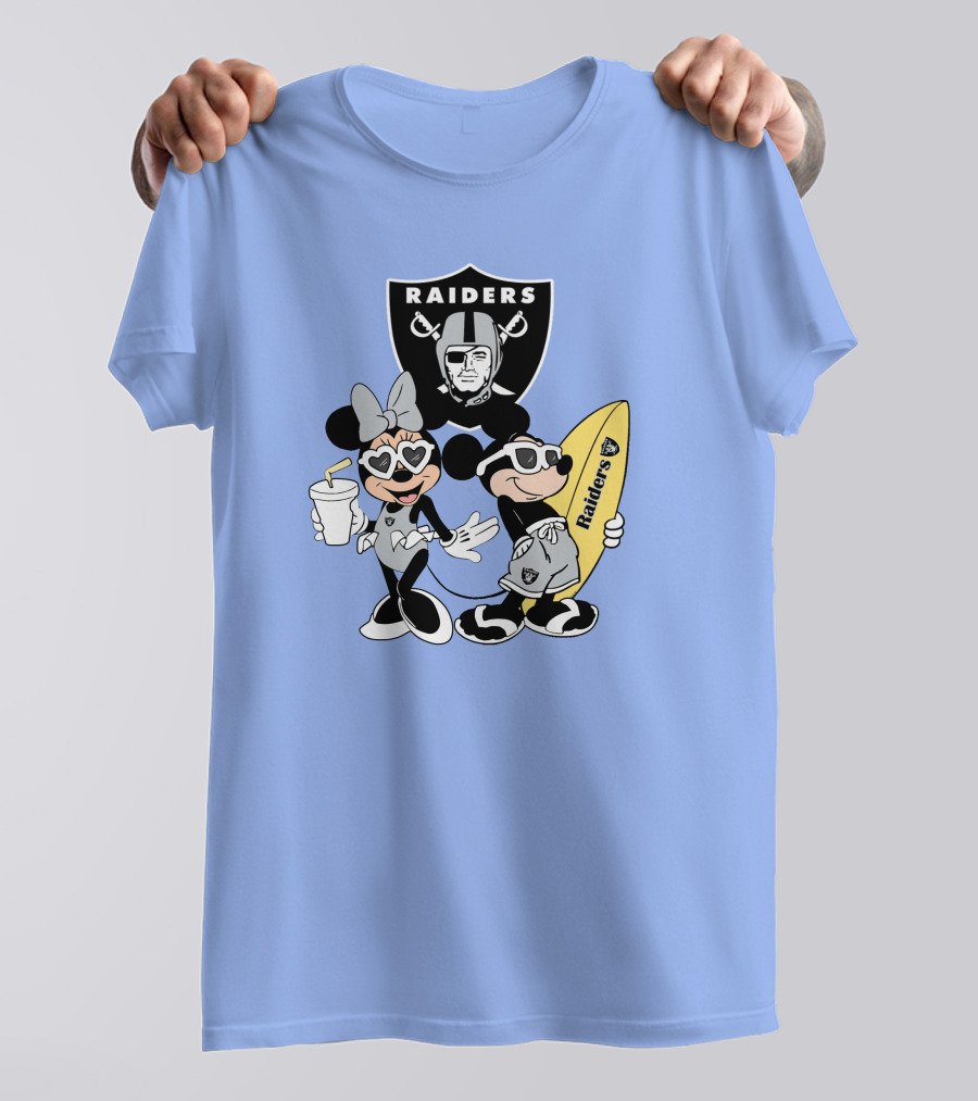 Raiders Mickey Minnie Vacation Surfing Fun T-Shirt
