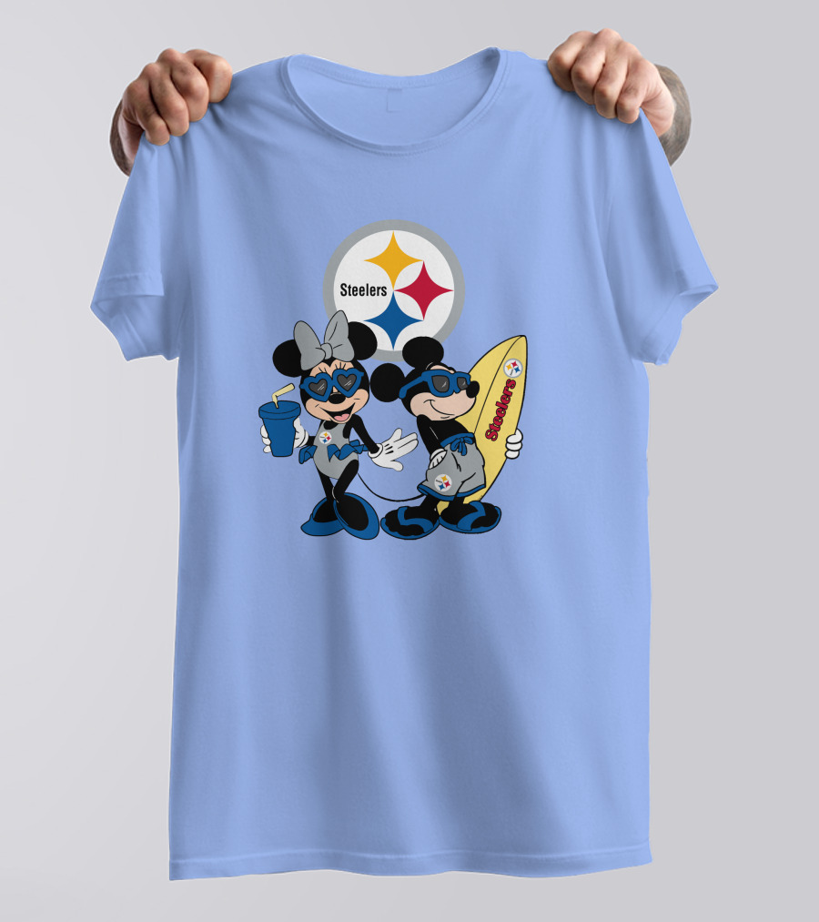 Steelers Mickey And Minnie Happy Vacation Adventure T-Shirt