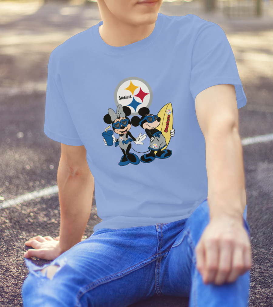 Steelers Mickey And Minnie Happy Vacation Adventure T-Shirt